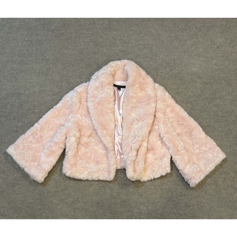 Sheri Bodell Womens Pink Faux Fur Jacket Coat Size Large